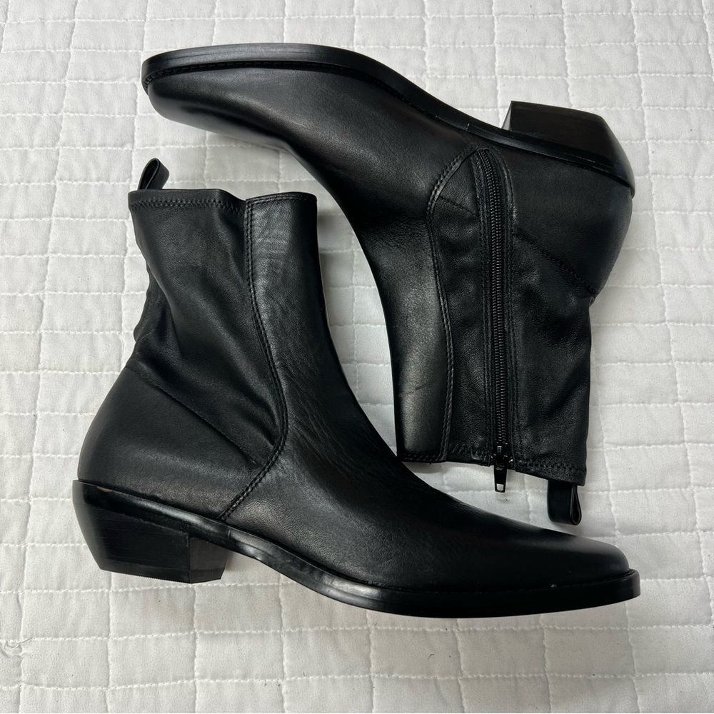Madewell The Idris Ankle Boot in True Black Leather Size 9 NWOB - Picture 3 of 12